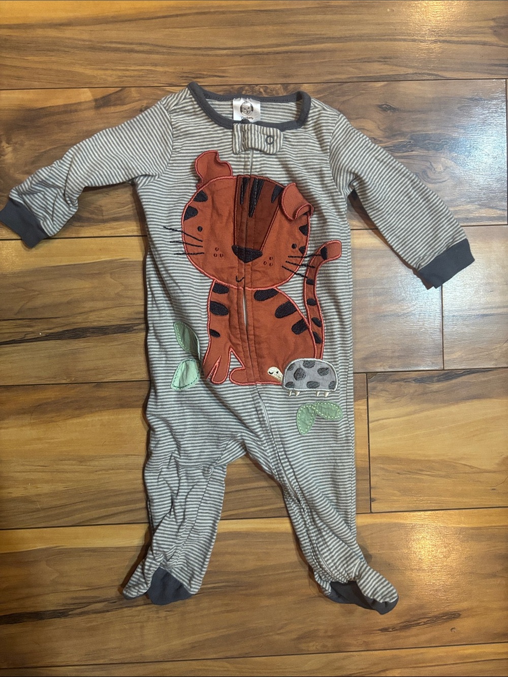 Gerber Orange Tiger Striped Footed One-Piece